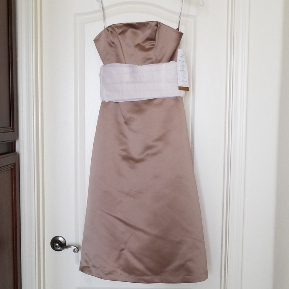 Strapless champagne dress new with tags NWT